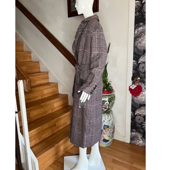 FREE PEOPLE
Menswear Hailey Wool Coat In Burgundy Check Combo - Picture 7 of 8